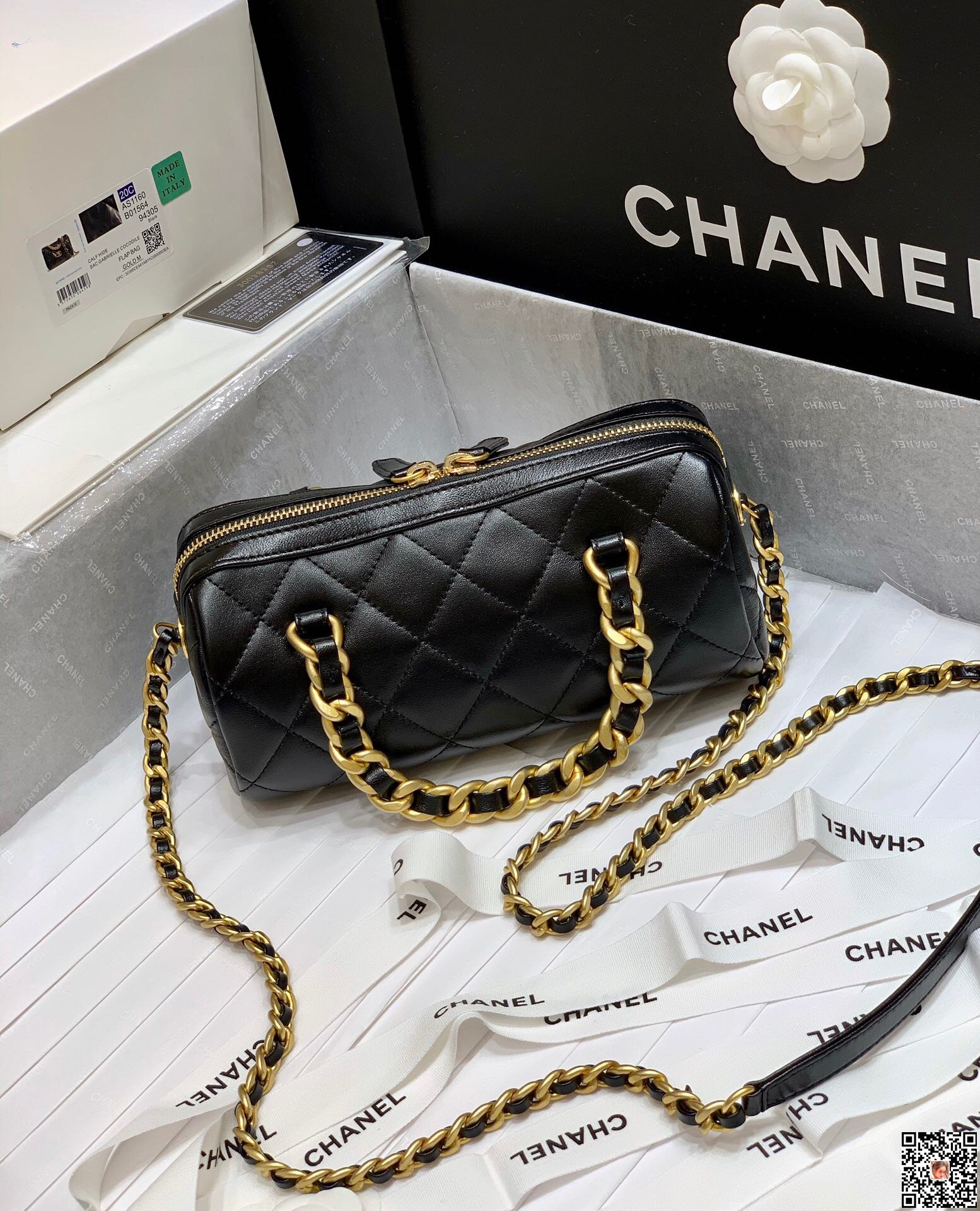 Chanel/香奈儿 18新款 CF 透明包果冻包pvc菱格纹链条包-名媛网